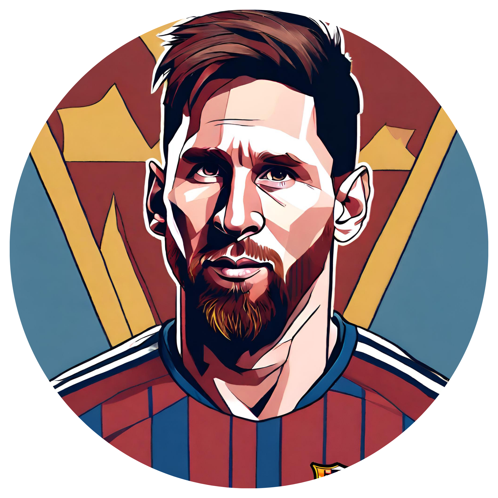 Kruhová nálepka na stenu do detskej izby - Messi